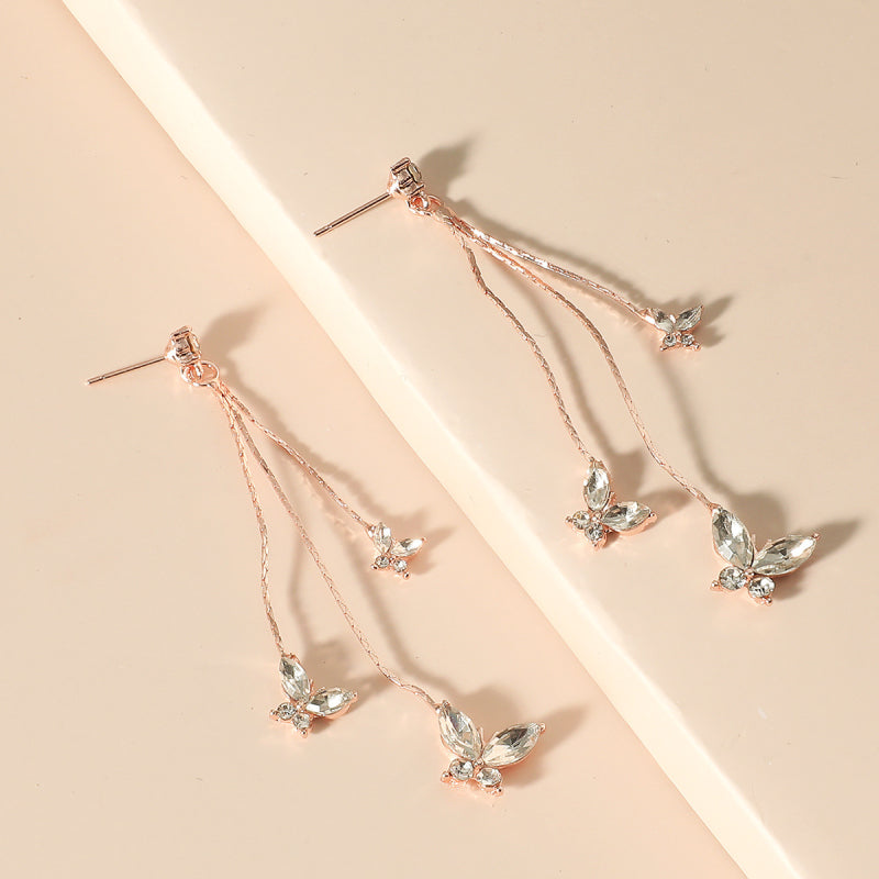 Female Fashionable Earrings Women Butterfly Drop Earrings