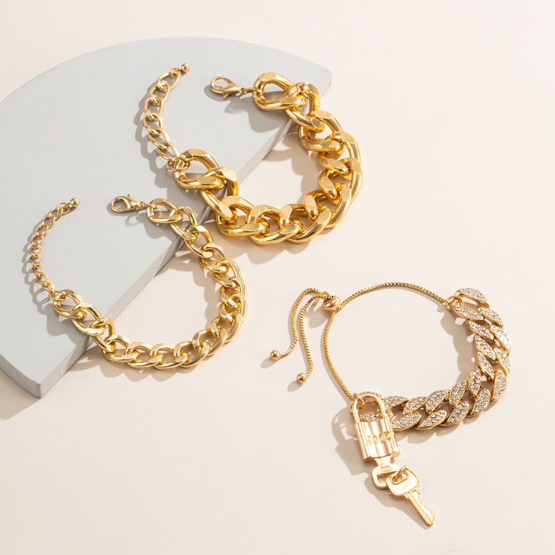 Female Fashionable Bracelets Woman  Gold Hot Jewelry Set