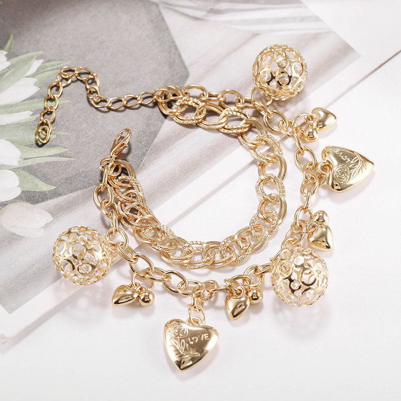 Female Fashionable Drop Bracelets Design Heart Jewelry