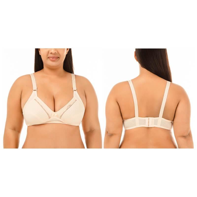Womens Plus Size Padded Sexy Comfort Simple Pattern Push Up Lace Bra - CHALIER