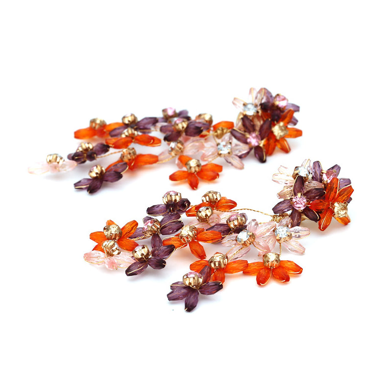 Female Fashionable Earrings Women Flower Drop Earrings