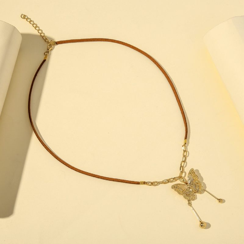 Female Hot Long Necklaces Women Gold Butterfly Choker Design Jewelry