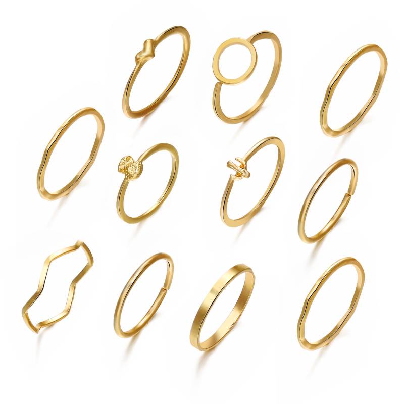 Female Design Hot Rings Gold Simple Jewelry Set