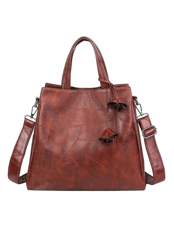 Women's Handbags Pu Solid Soft Shoulder Handbag