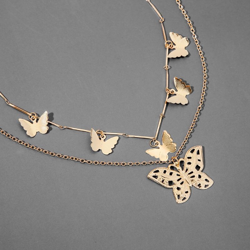 Female Hot Necklaces Women Gold Butterfly Choker Design Jewelry