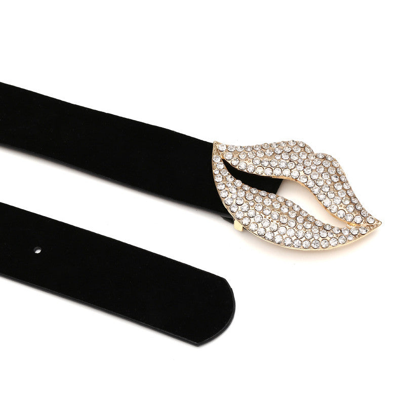 Women Design Dress Belt Fashion Lip Metal Belt