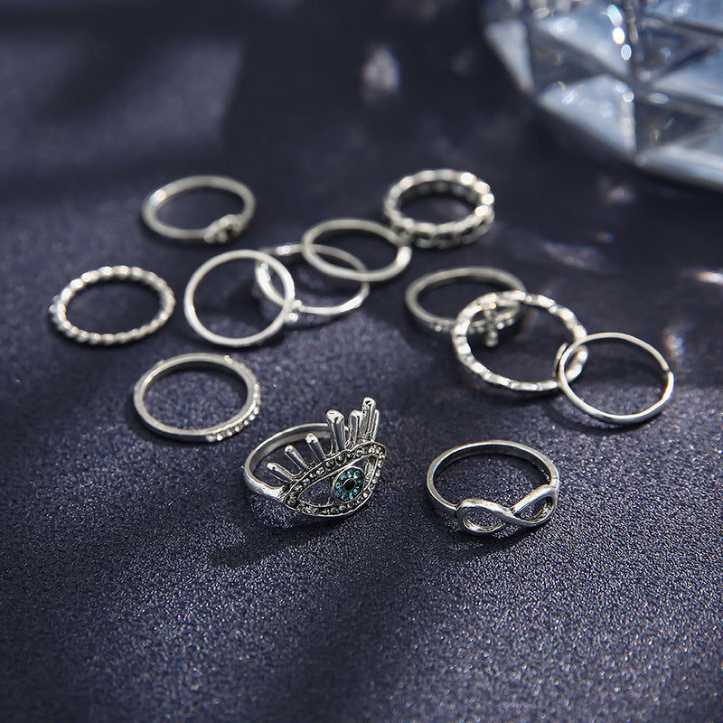 Female Design Rings Silver Fashionable Simple Jewelry Set