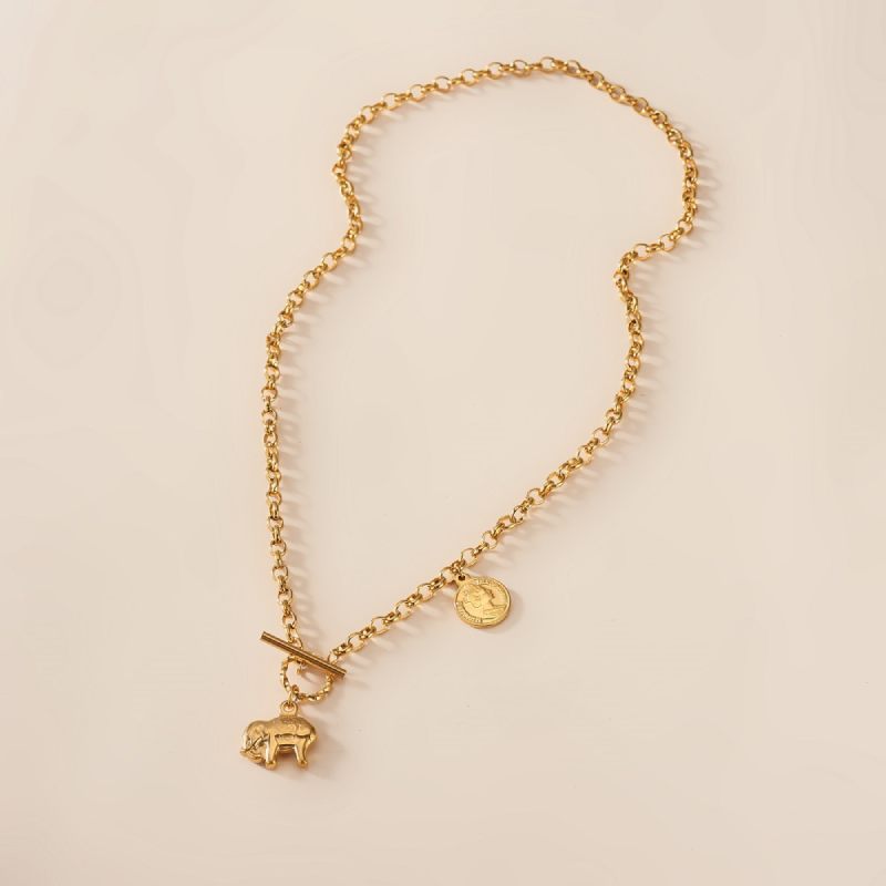 Female Design Necklaces Women Gold Elephant Choker Jewelry