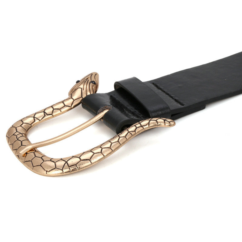 Women Design Dress Belt Fashion Gold Snake Metal Belt