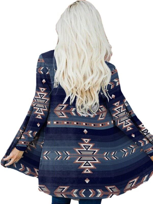 Women Geometric Printed Knitted Cardigan