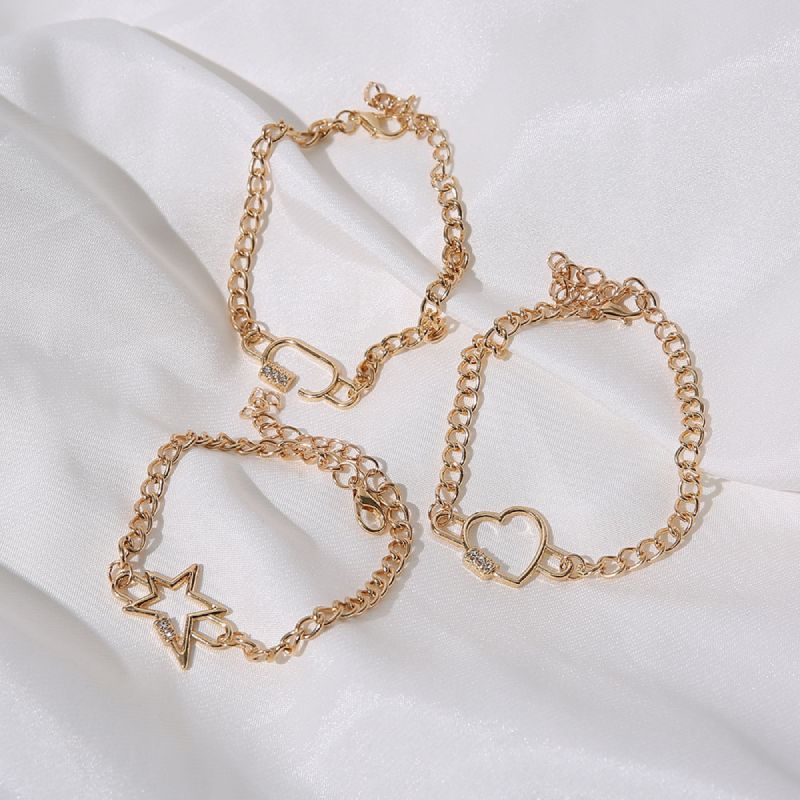 Female Fashionable Bracelets Woman Design Gold Jewelry Set
