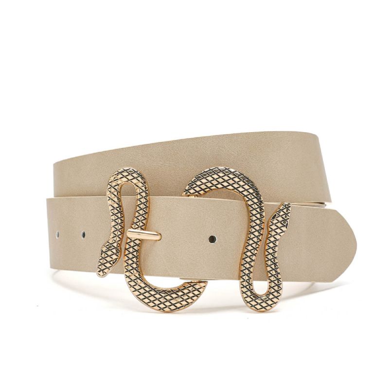Women Design Fashion Dress Belt Snake Gold Metal Belt