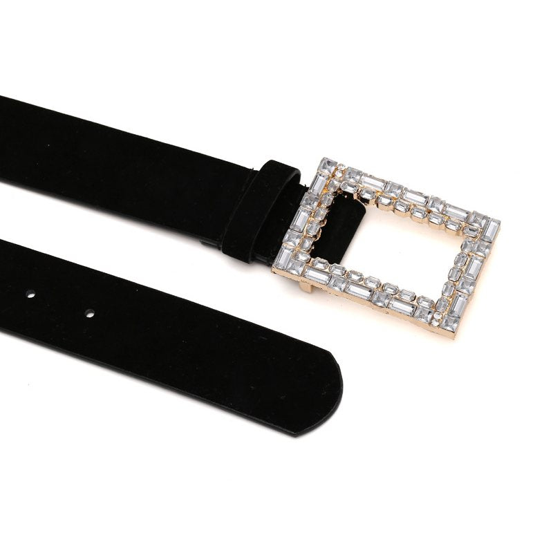 Women Fashion Dress Belt Square Silver Metal Belt