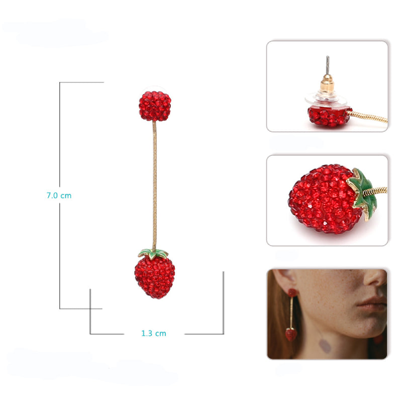 Female Fashionable Earrings Women Strawberry Drop Earrings
