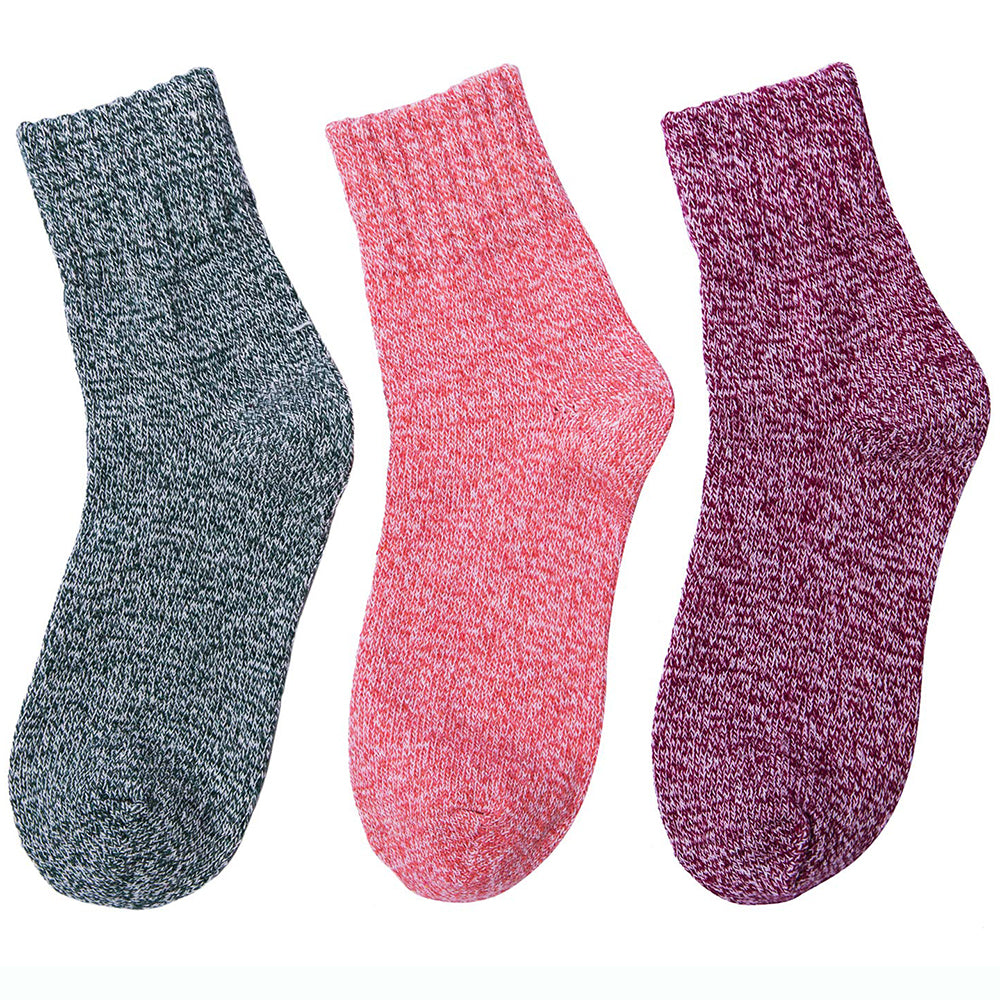 Winter Womens Soft Warm Thick Knit Wool Crew Socks 5 pairs