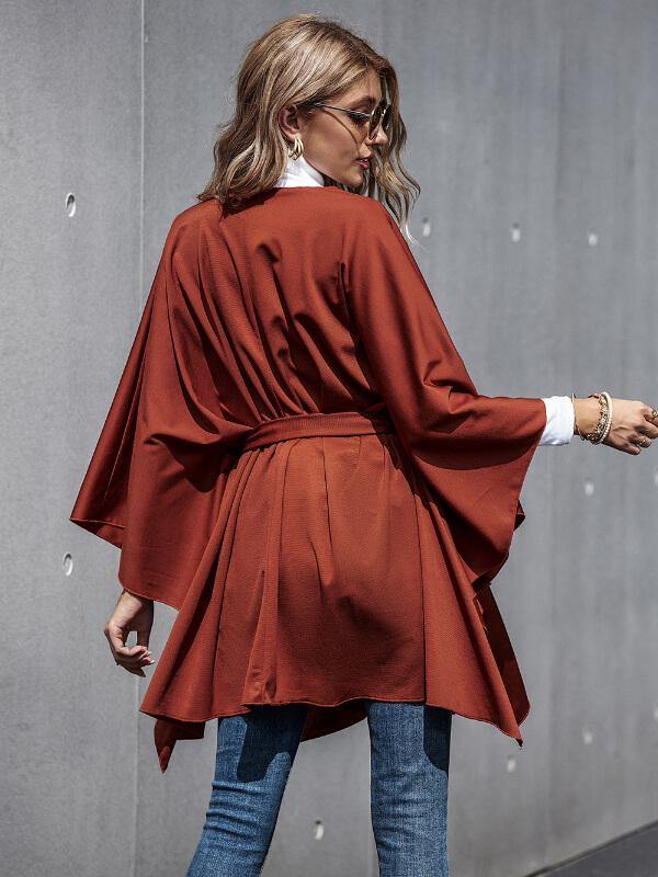 Women's Loose Batwing Sleeve Cape Jacket - CHALIER
