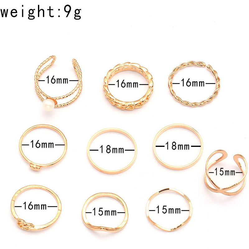 Female Fashionable Rings Woman Design Simple Gold Jewelry Set