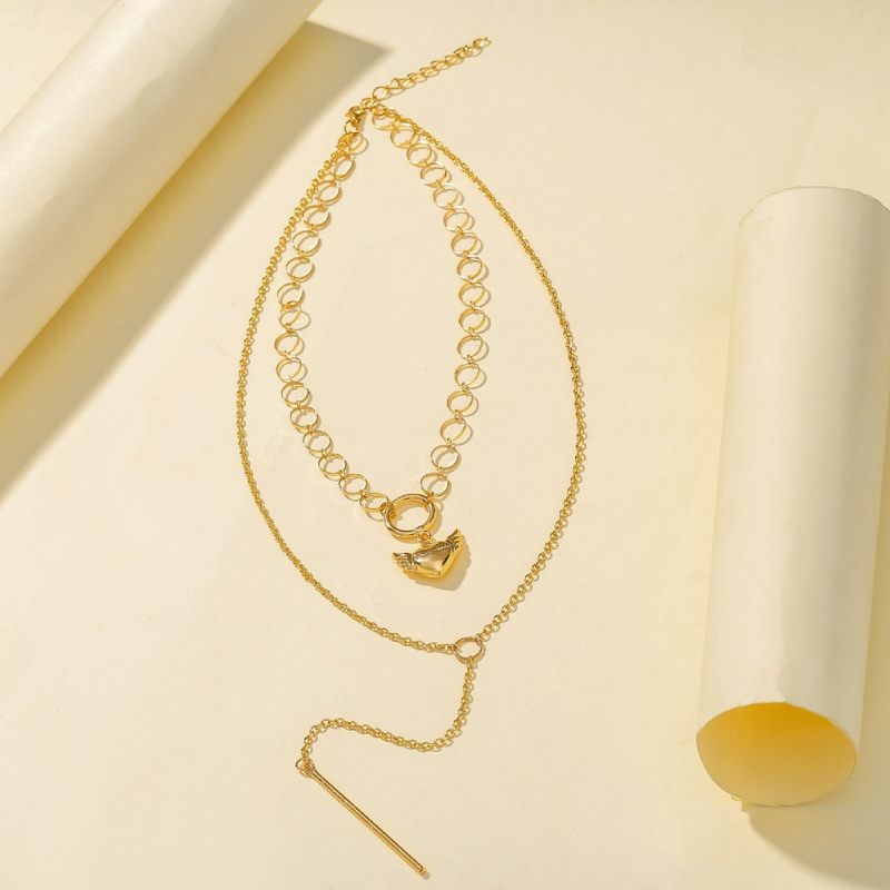 Female Hot Layered Necklaces Women Long Gold Choker Design Jewelry