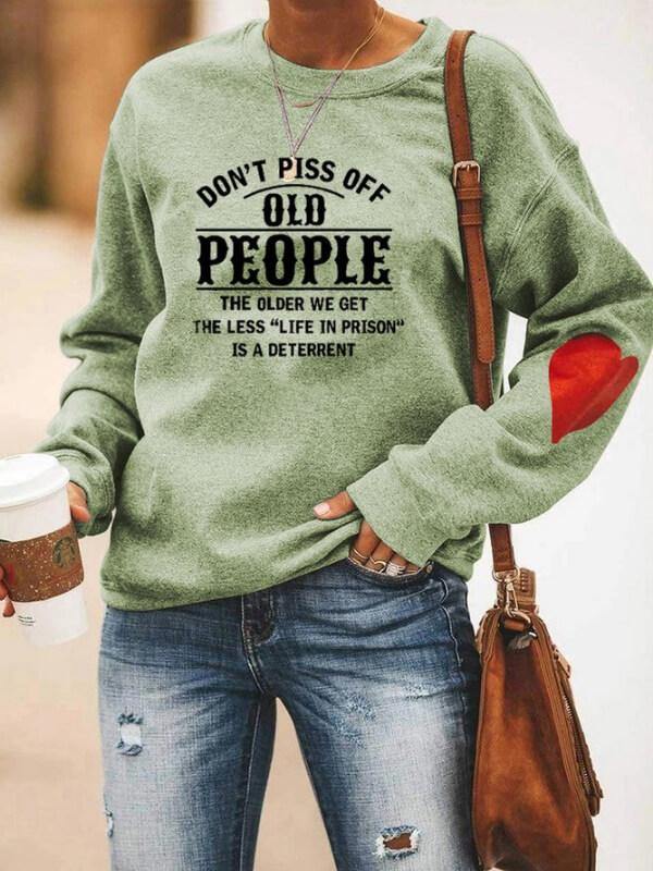 Women's Long Sleeve Vintage Sweatshirt - CHALIER