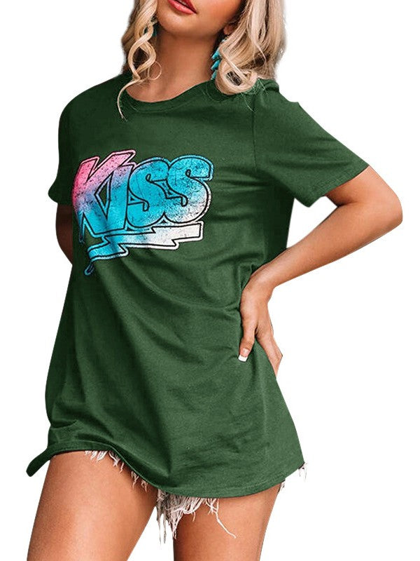 Women Letter Printed Short Sleeve T-Shirt