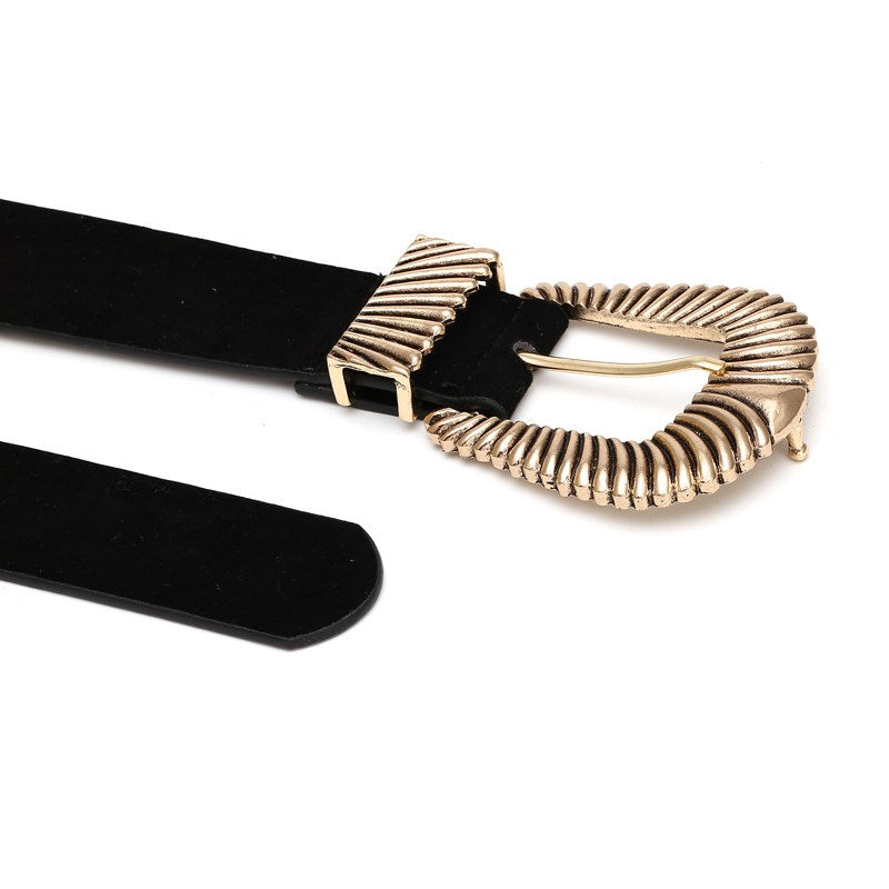 Women Fashion Dress Belt Design Gold Metal Belt