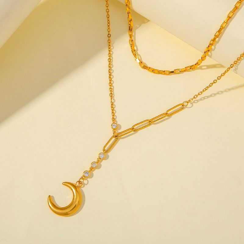 Female Hot Necklaces Women Gold Choker Moon Design Jewelry