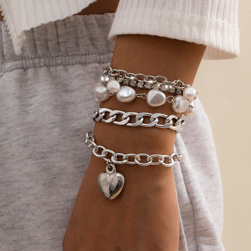 Female Fashionable Bracelets Woman Hot Heart Drop Jewelry Set