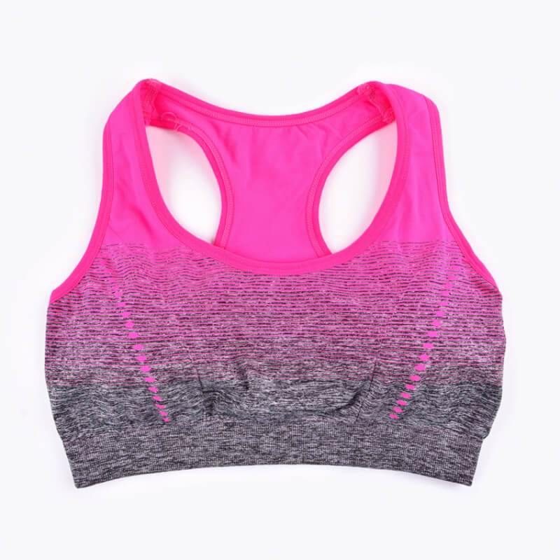 Women Medium Support Two Tone Racer Back Jockey Sports Yoga Padded Bra - CHALIER