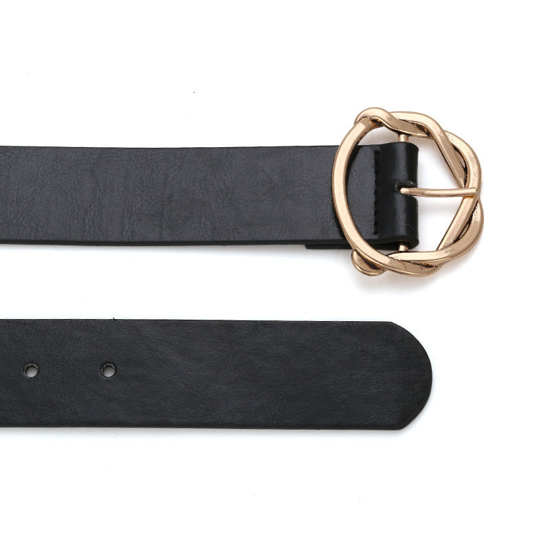 Women Design Fashion Dress Belt Hot Circle Gold Metal Belt