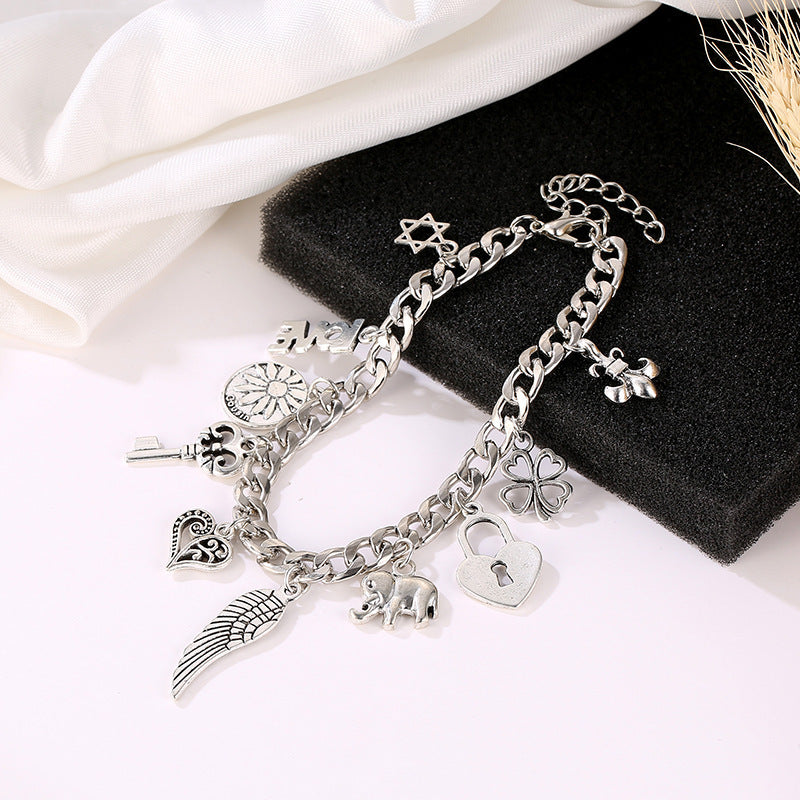 Female Hip-hop Bracelets Women Silver Design Jewelry