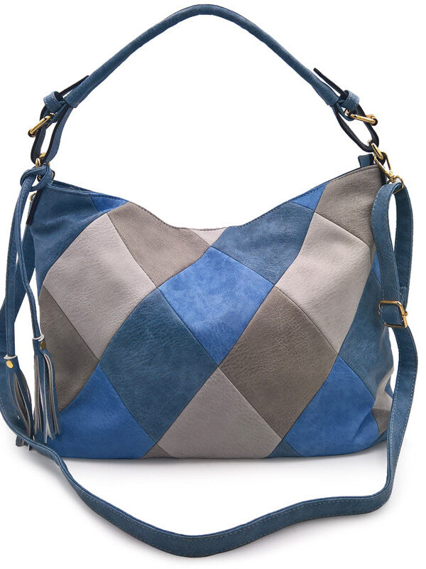 Women's Plaid Color Block Daily Simple Vintage Shoulder Messenger Handbag