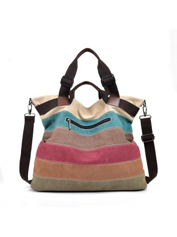 Women's Handbags Color Block Canvas Crossbody Bags