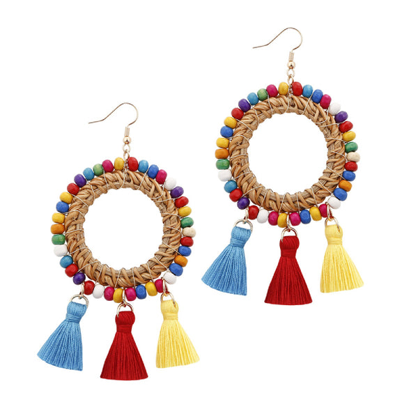 Female Bohemia Earrings Women Tassels Circle Drop Earrings