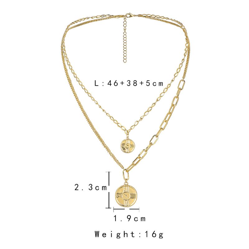 Female Fashionable Necklaces Women Gold Choker Layered Design Jewelry