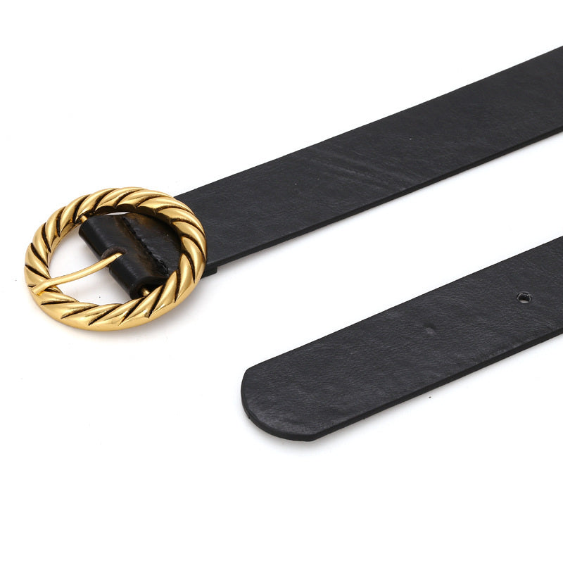 Women Design Dress Belt Hot Circle Metal Belt