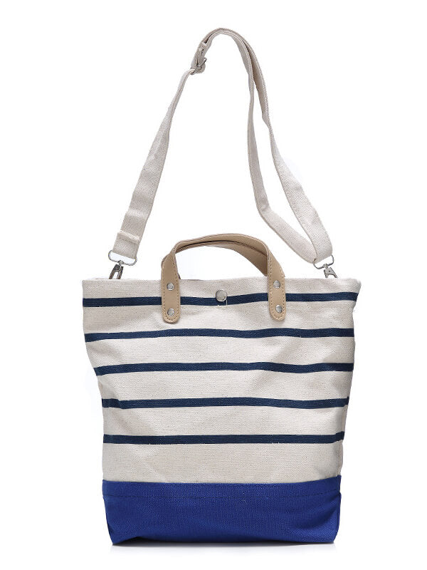 Canvas Striped Shoulder Messenger Handbag