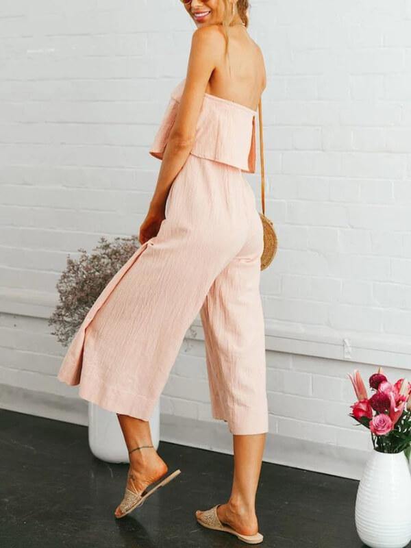 Chalier Leisure Sexy Topless Backless Jumpsuit - CHALIER