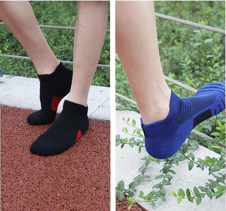 Mens Marathon Socks Set Short Athletic Ankle Non-slip Running Basketball Socks 5 Pairs - CHALIER