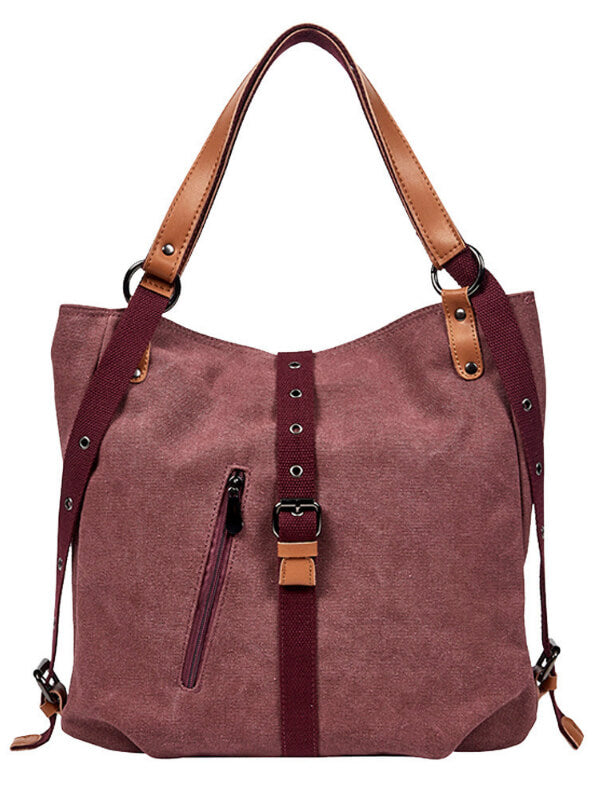 Canvas Backpack-Shoulder Bag With Extra Large Capacity