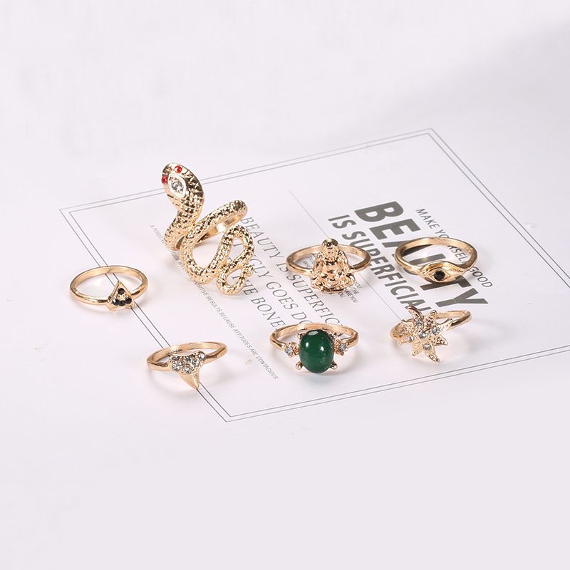 Female Design Rings Hot Gold Snack Jewelry Set