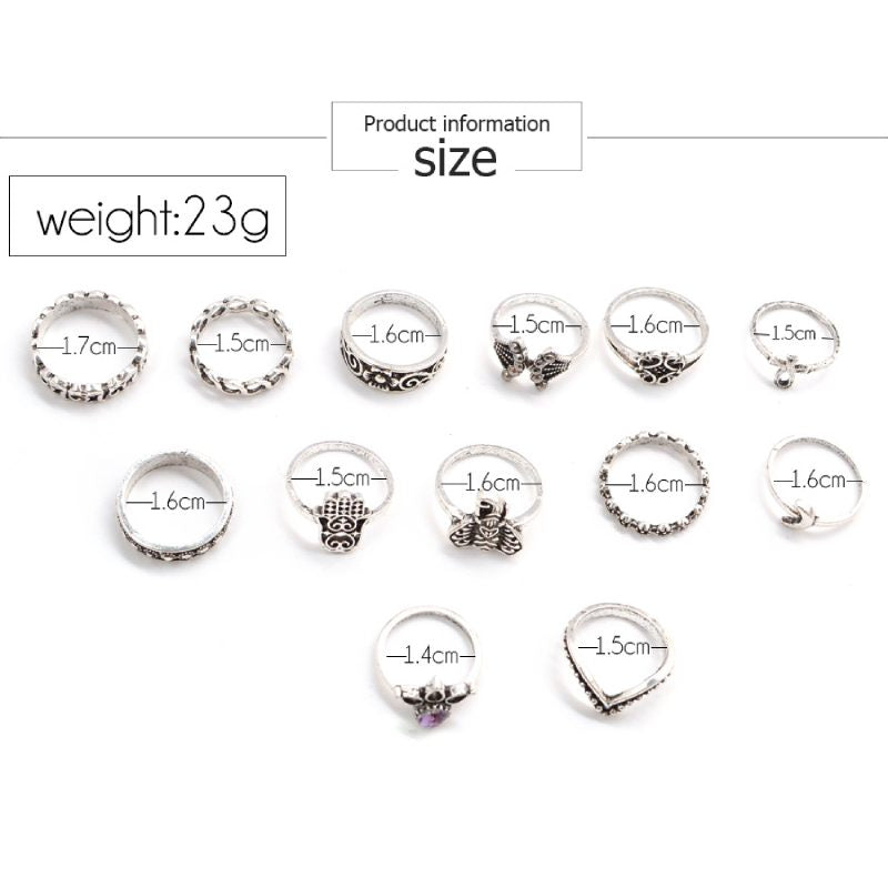 Female Design Bohemia Rings Woman Fashionable Elephant Jewelry Set