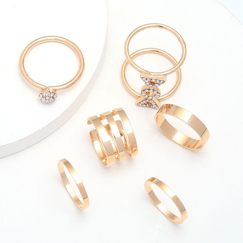 Female Design Hot Rings Gold Simple Jewelry Set