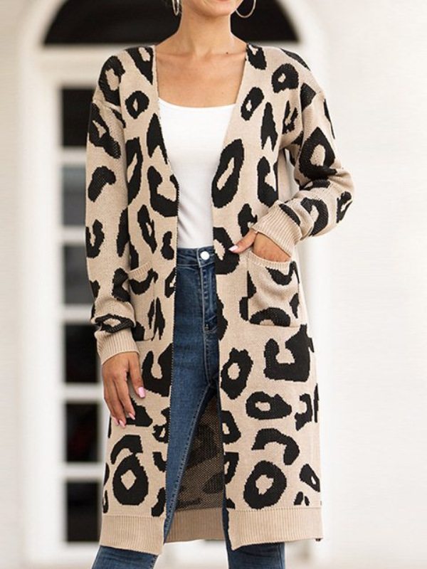 Women's Fashion Outwear Leopard Coat