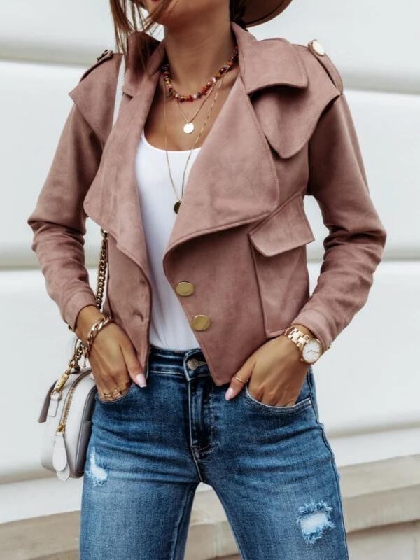 Women Vintage Long Sleeve Outerwear - CHALIER