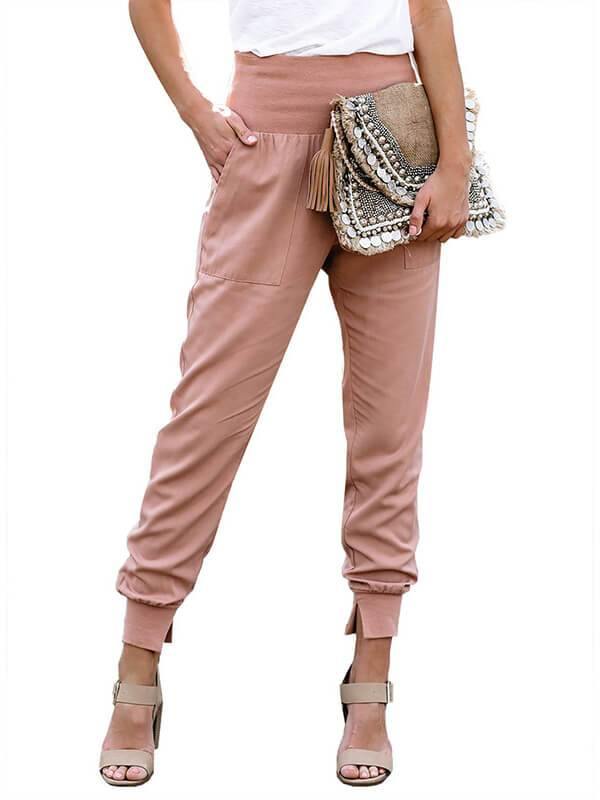 Chalier Pocketed Cotton Solid Casual Joggers - CHALIER