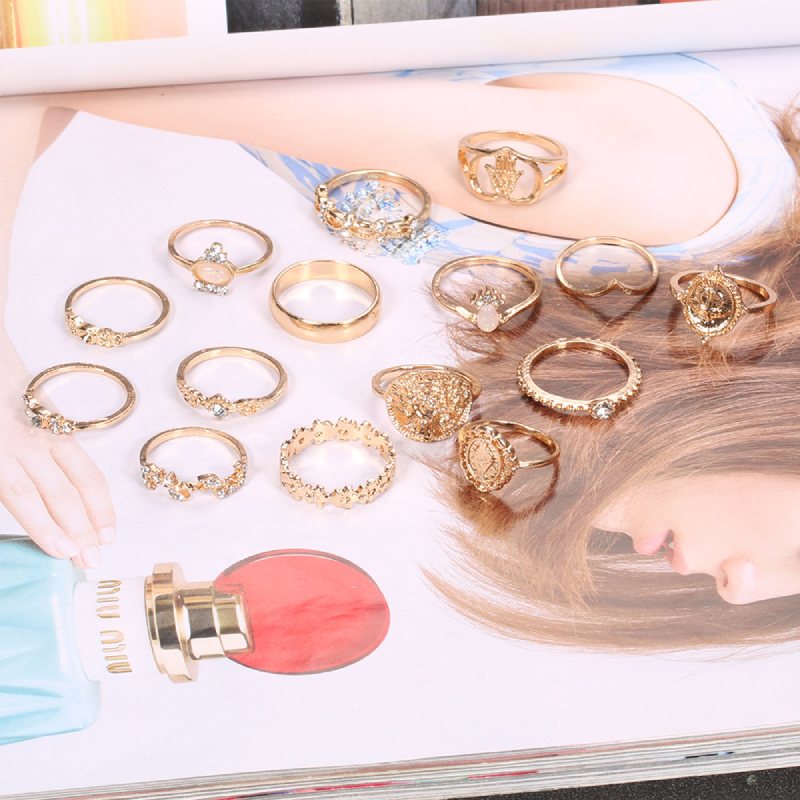 Female Design Hot Rings Gold Fashionable Jewelry Set