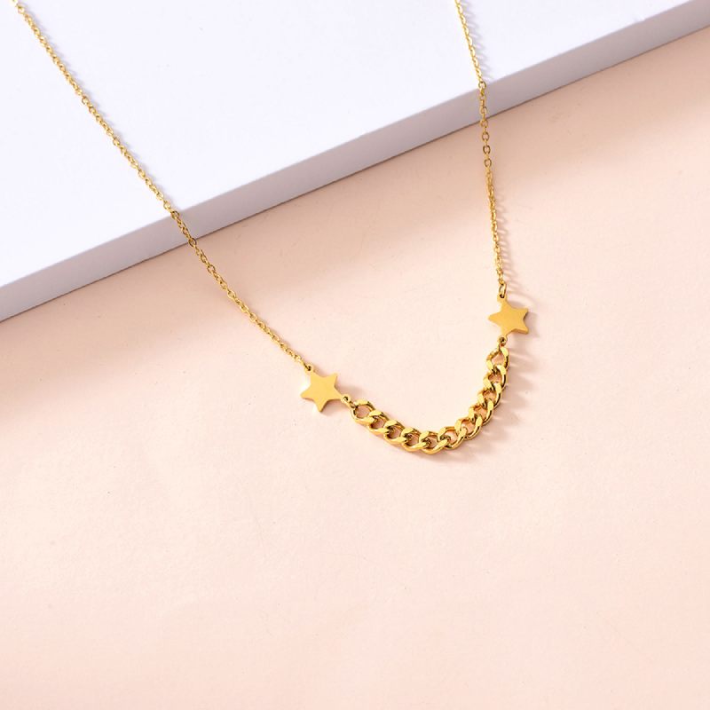 Female Design Necklaces Women Gold Stars Choker Jewelry