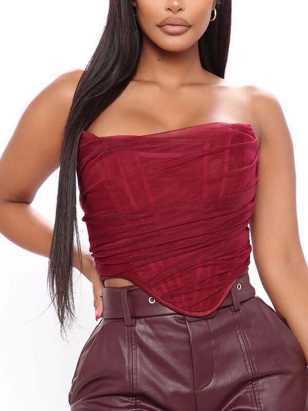 Ladies Herringbone Yarn Corset Vest - CHALIER