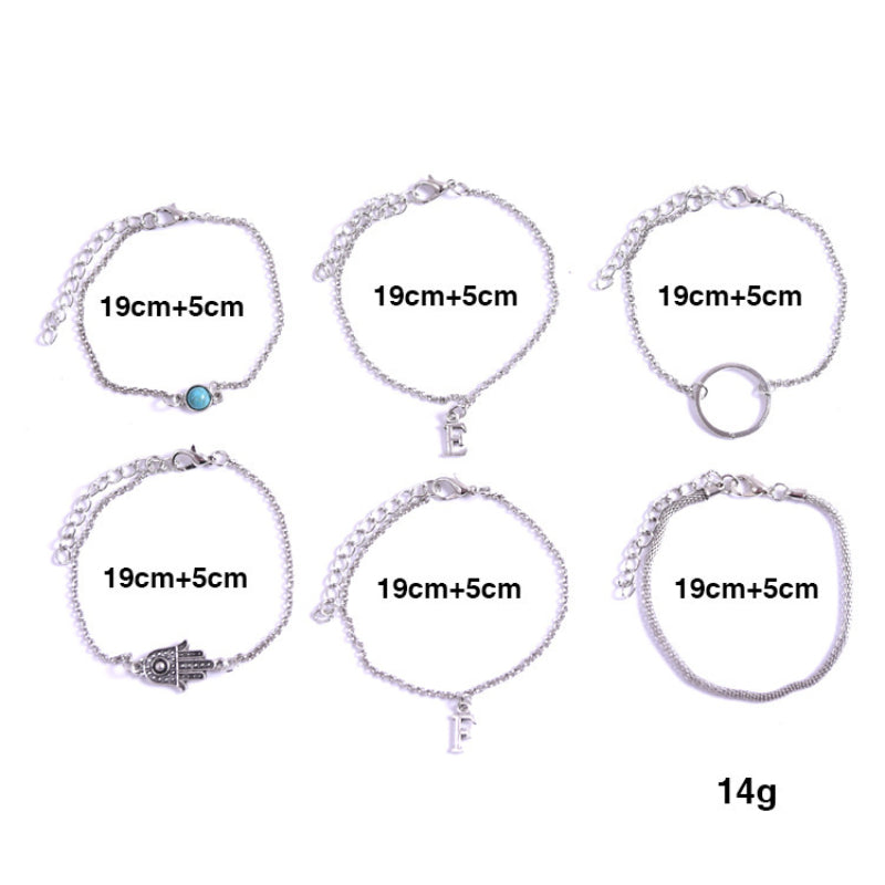 Female Design Bracelets Women Bohemia Letters Jewelry Set