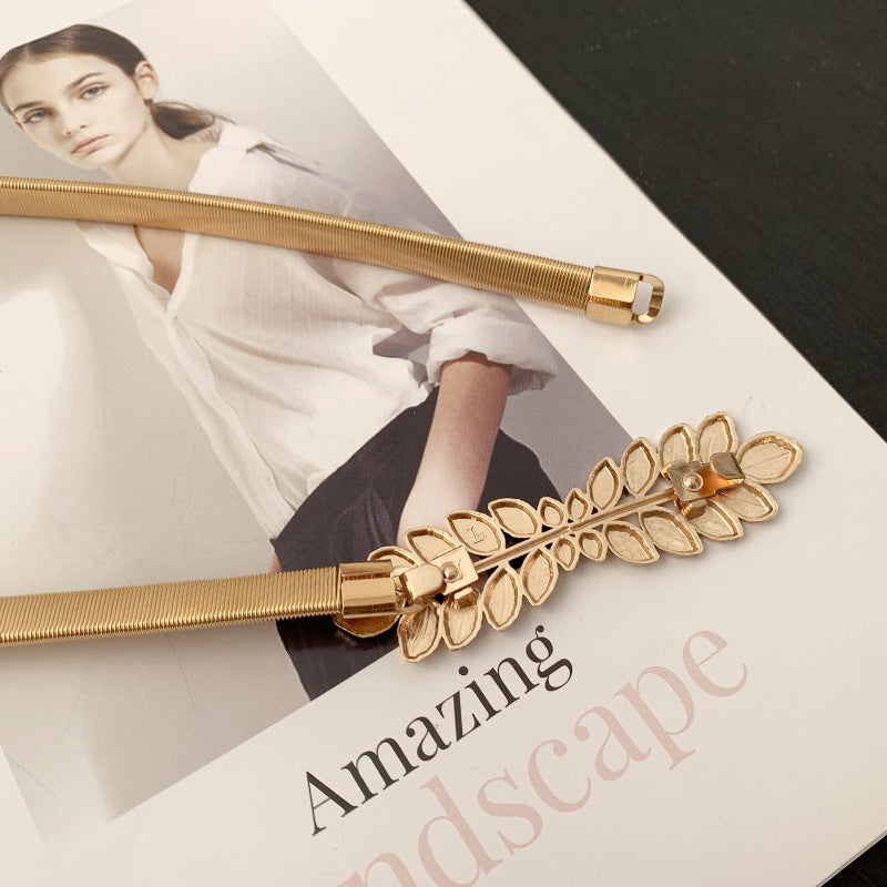 Women Design Dress Belt Fashion Girdling Gold Metal Belt